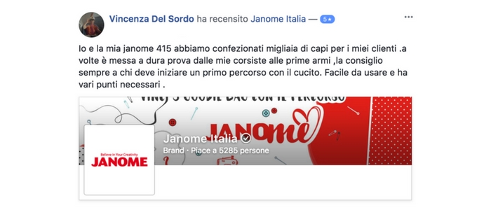 la tua prima janome